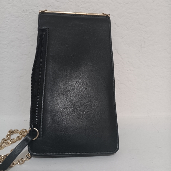 Thacker Black Nora Phone Crossbody Purse Gold Chain - Picture 9 of 12